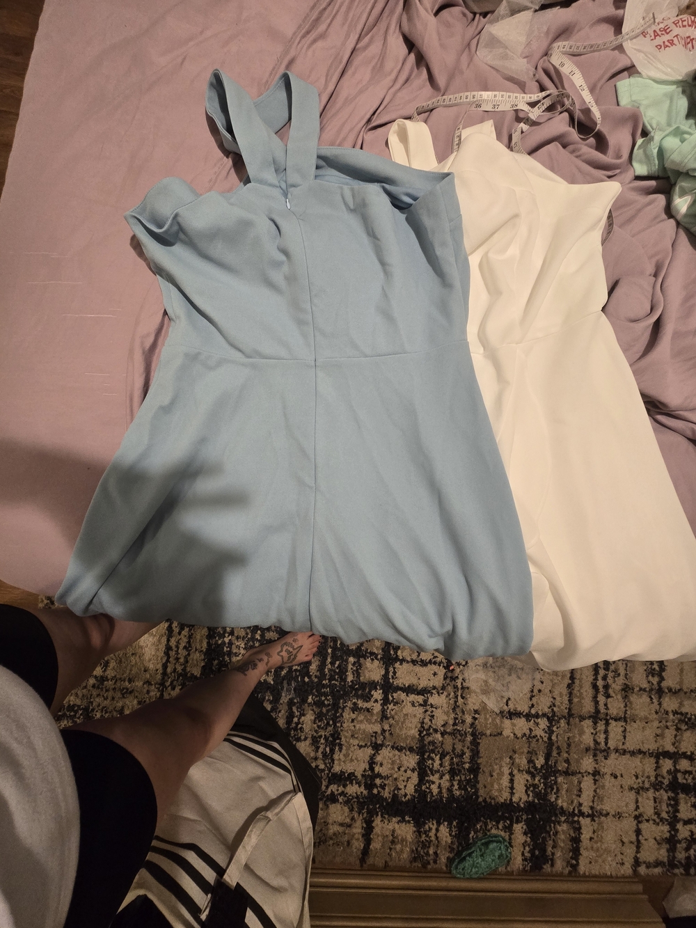 2 Women's Light Blue & White Dresses